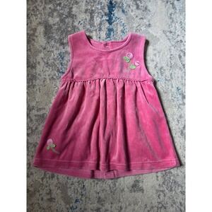Vintage Y2K 2003 Minibasix Infant 12 months‎ Pink and Floral Sleeveless Dress